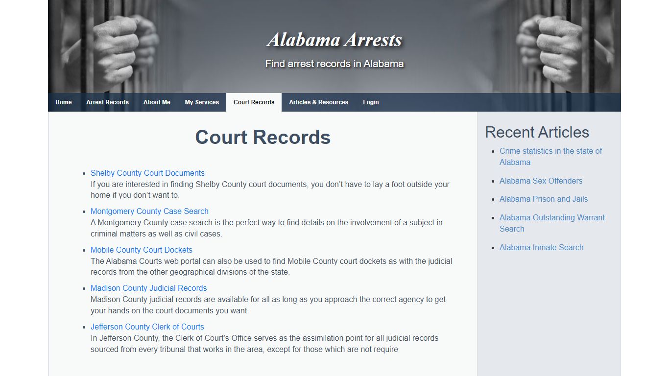 Court Records - Alabama Arrests